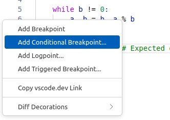 Conditional Breakpoint